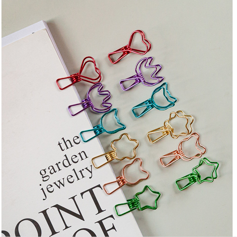 

20pcs Hollowed Out Design Metal Binder Clip Long Tail Office Hand Book Folder Paper Organizer Stationery clips