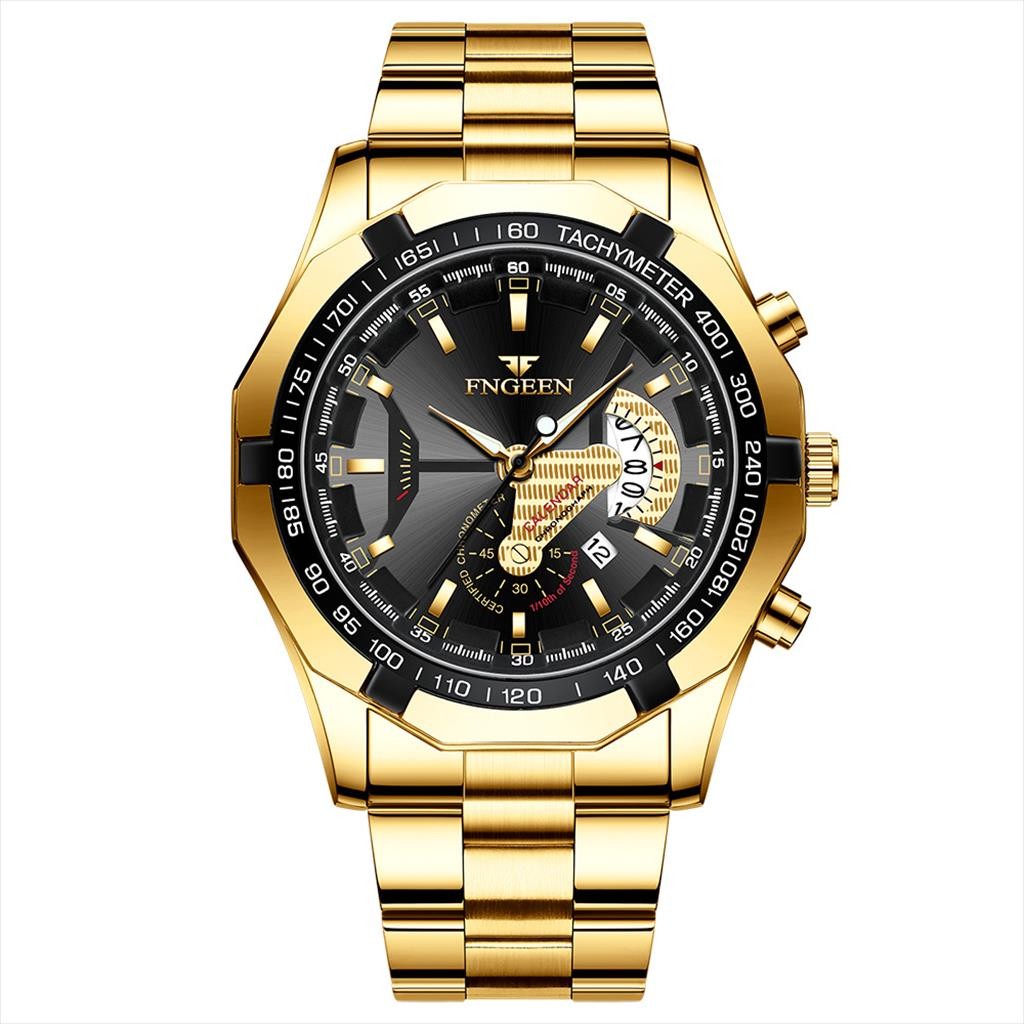 Jam Tangan Analog Date Pria FNGEEN S001 Water Resist Stainless Steel Original TAJIMA.ID