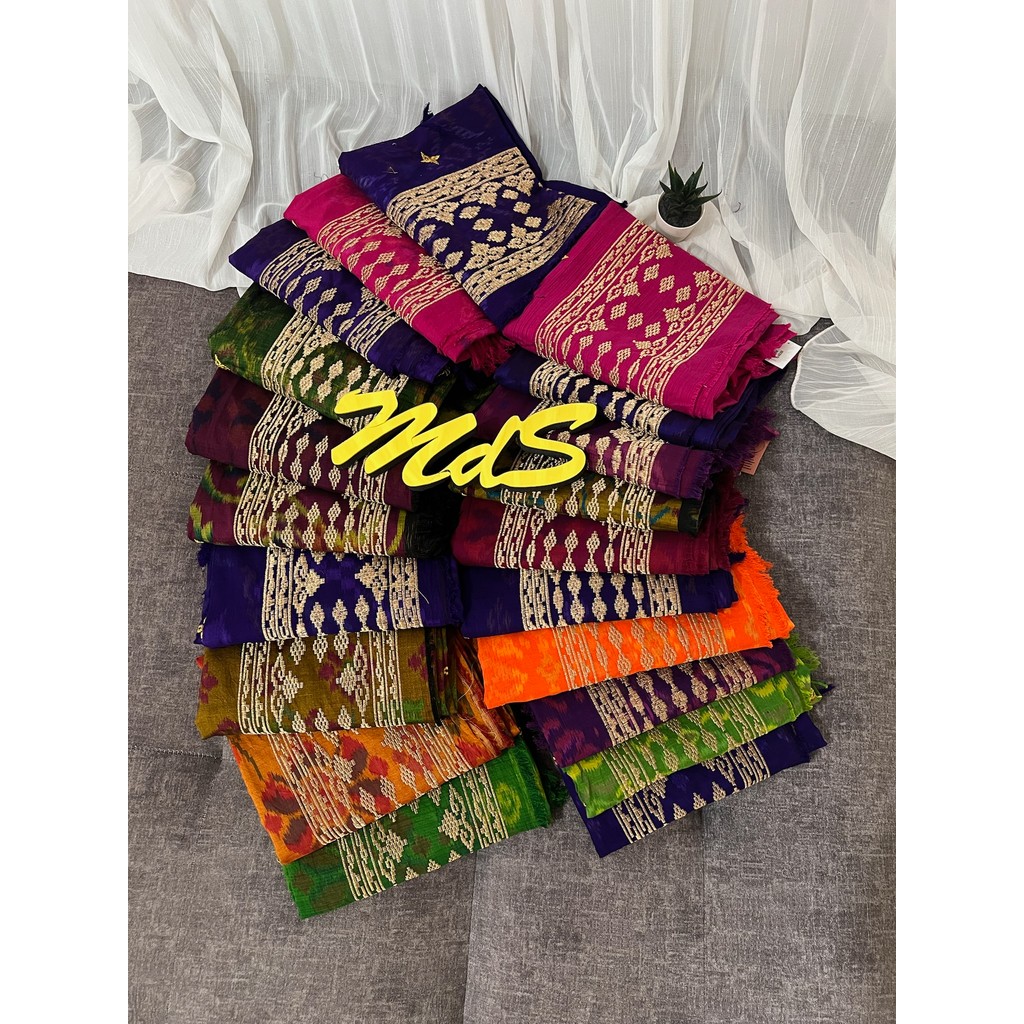 MdS Kamen Endek Semi Mastuli Tretes Tumpal Songket Bordir Premium Langsung Set Selendang