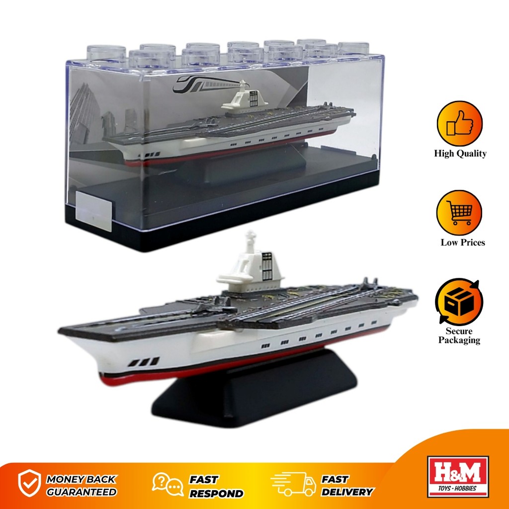 Diecast Kapal Aircraft Carrier (2) - Mainan Kendaraan Kapal Perang - Kemasan Acrilic