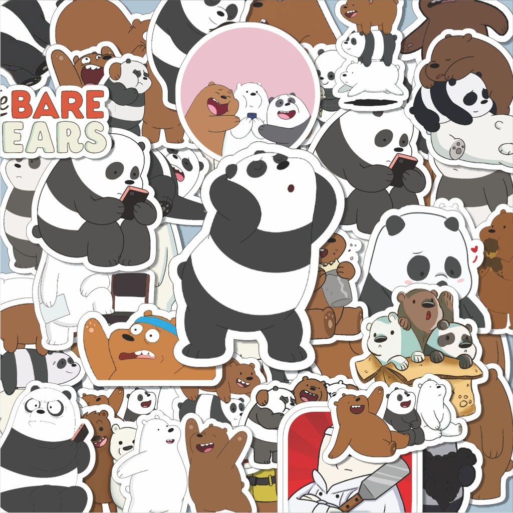 

100PCS Lucu Stiker Kartun Series We Bare Bears Stiker Aesthetic Stiker Anti Air Stikers Berperekat Waterproof sticker decal buat Motor Helm Buku Journal Koper Casing HP Laptop Botol Minum Hadiah anak