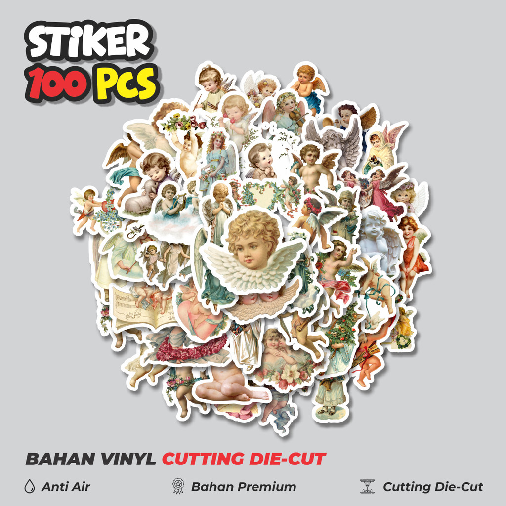

Terbaru! 50 pcs Stiker Vintage Series Character Cherub Mix 2 Dekorasi Lucu Kreatif untuk Notebook, Skateboard, HP