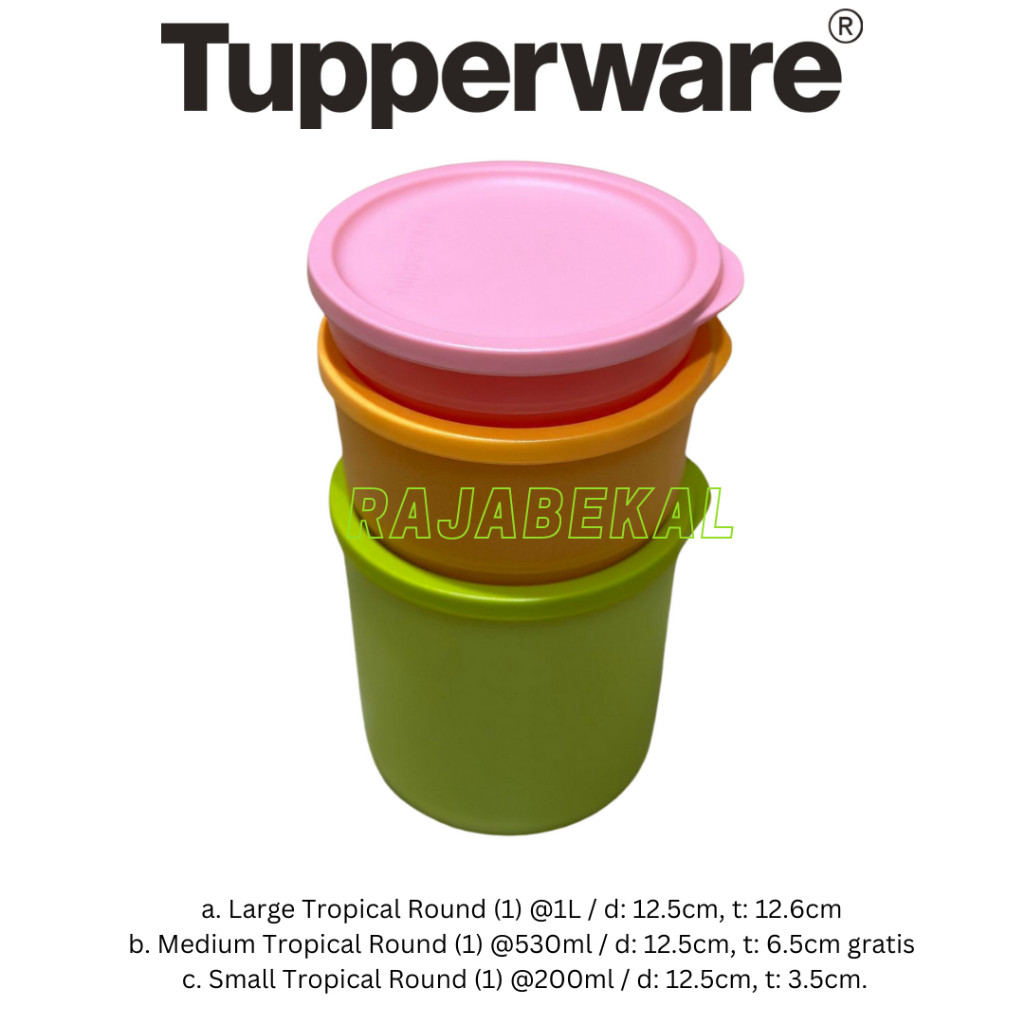 [BIG SALE] PROMO Tupperware  Tropical Round Set 3pcs ECERAN
