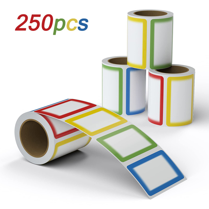 

Colorful Plain Name Tag Labels 250 Sheet Stickers Name Tag Stickers 2.5cmx4.5cm Name Labels for Office, Meeting, School and Home