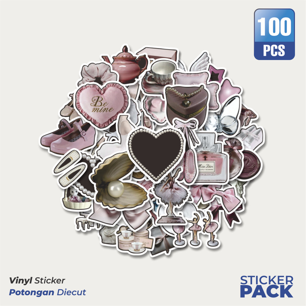 

MURAH 100 PCS Stiker Coquette Retro Aesthetic Mix 2 Waterproof Aesthetic- Untuk Laptop, Motor, dan Helm - Paper Stationery Pack