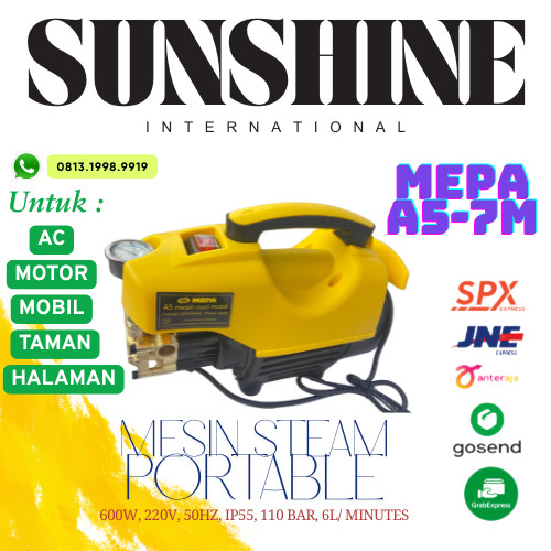 MEPA MESIN STEAM PORTABLE/ MESIN CUCI MOBIL, MOTOR, AC DLL
