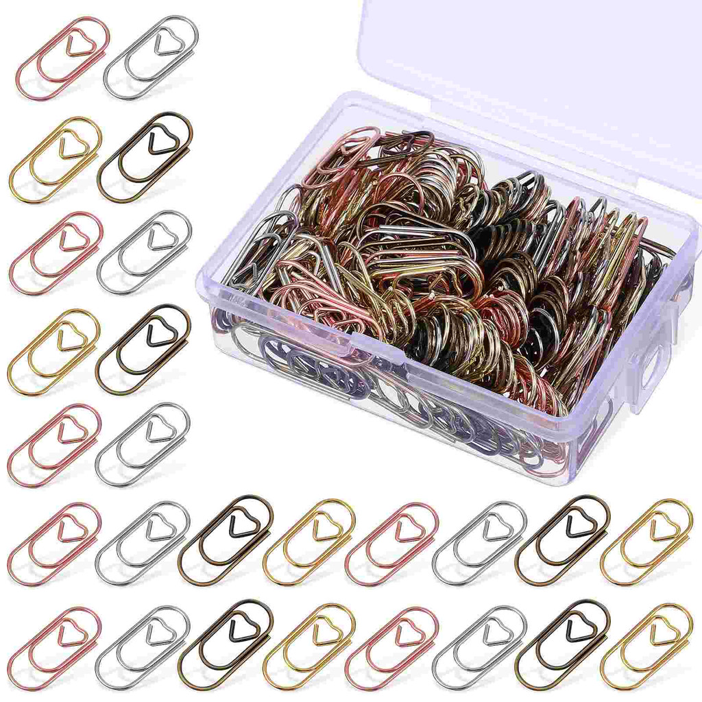 

200 Pcs Mini Heart Shaped Metal Paper Clips Strong Tiny Binder Fasteners Cute Office School Supplies Decorative