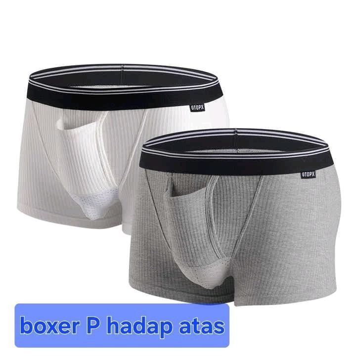 Boxer pria kantong P hadap atas