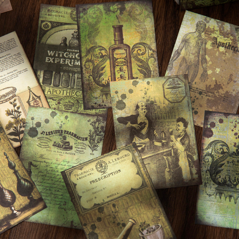 

JIANQI 50pcs/pack Witchcraft experiment Materials Paper Decorative Diy Diary Album Scrapbooking material junk journal supplies