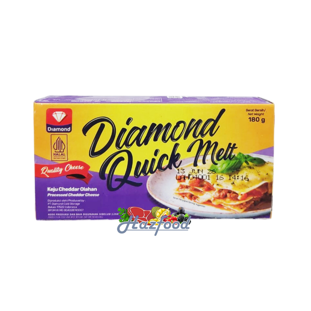 

Diamond Quick Melt Cheese 180 Gram - Keju Cheddar Olahan