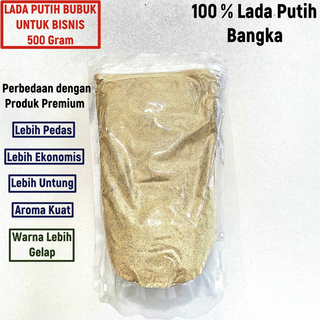 

Biji Lada Putih Merica Bubuk Bangka Kualitas Bisnis Lebih Pedas dan Ekonomis 500 Gram