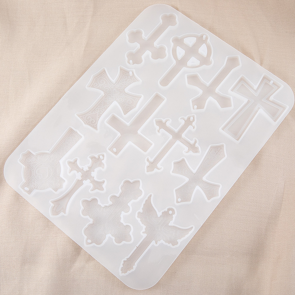 

1PC Cross Silicone Mold Crucifixion Pendants Mold for Jewelry Making Earrings Keychain DIY Epoxy Resin Mold