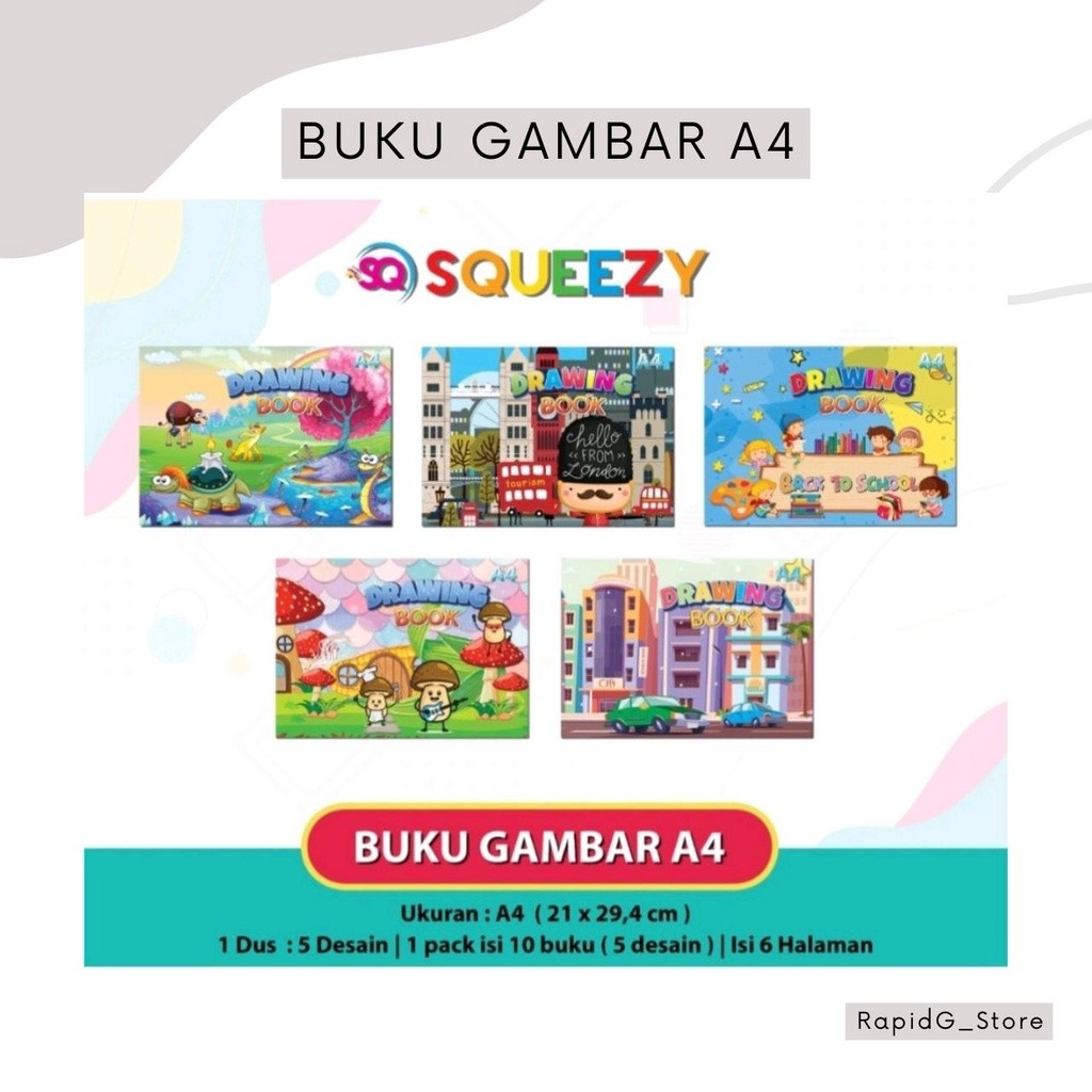 

Buku Gambar A4 6 Lembar 1 Pack Isi 10 Buku Drawing Book