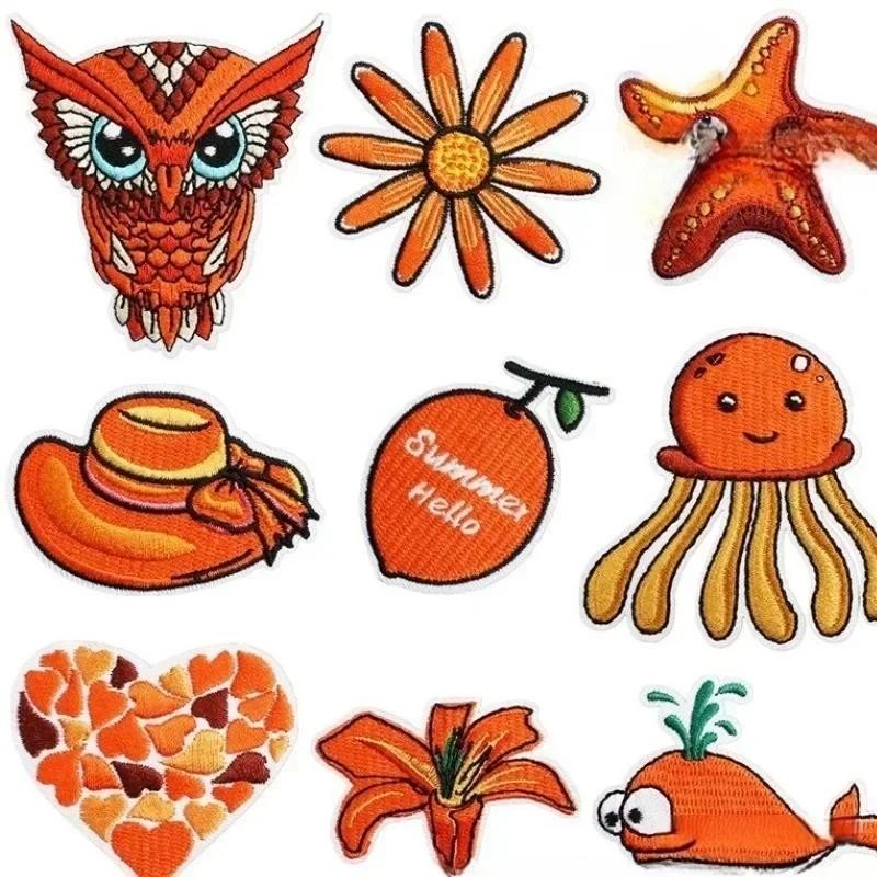 

Cartoon Sea Animal Embroidered Patch Clothing Whale Jellyfish Starfish Ironing Clothes Sewing DIY Sticker Badges