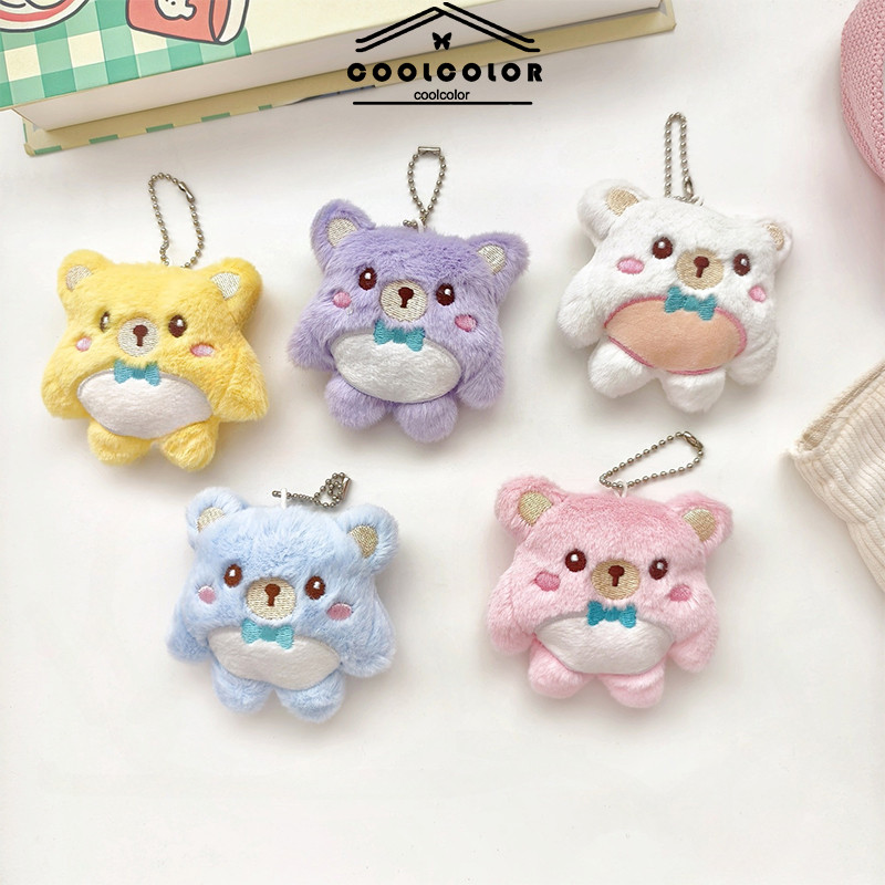COD Gantungan Kunci Boneka Mewah Beruang Gemuk Kartun Lucu 3D Tas Liontin Keychain Boneka-Cl
