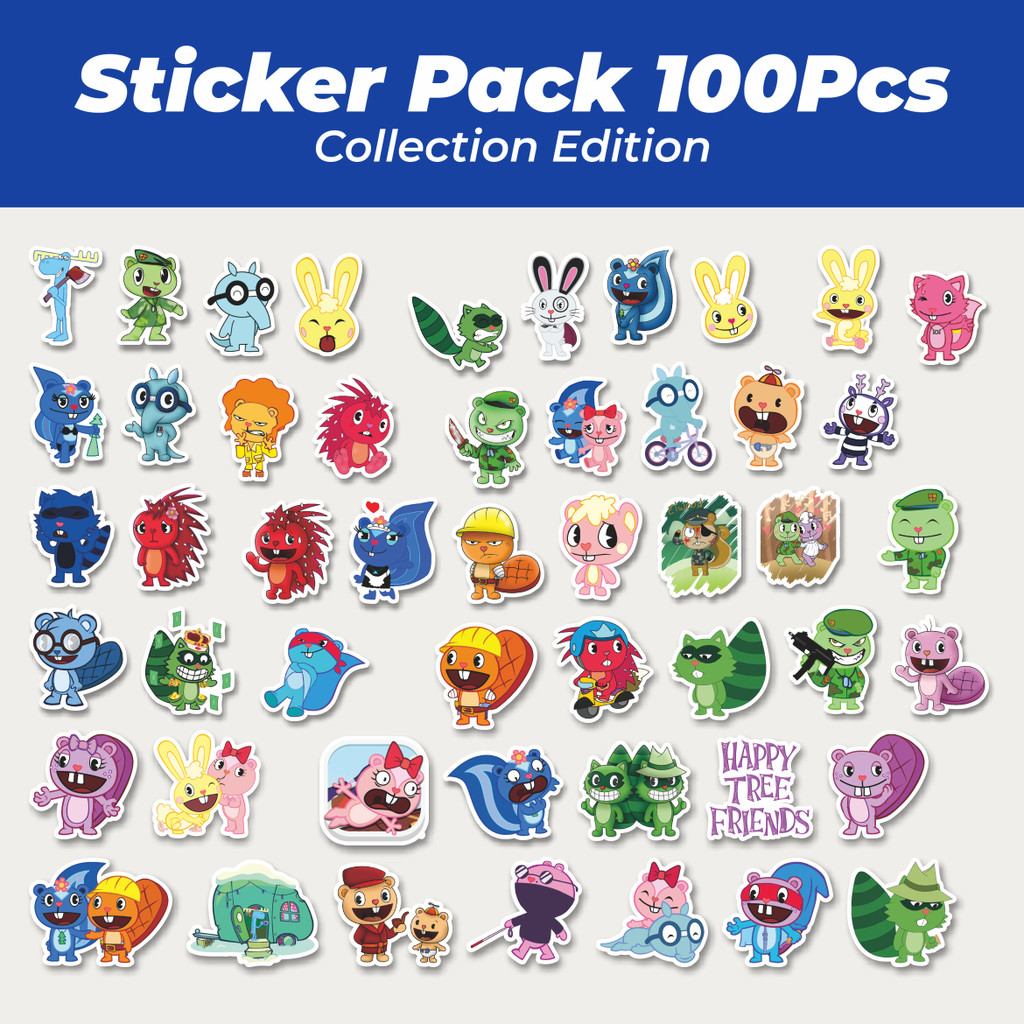 

Hot Stiker Kartun Series Happy Tree Friends Mix 1 Lucu Anti Air Stikers Berperekat Waterproof Sticker Decal Buat Motor Helm Buku Journal Koper Casing HP Laptop Botol Minum