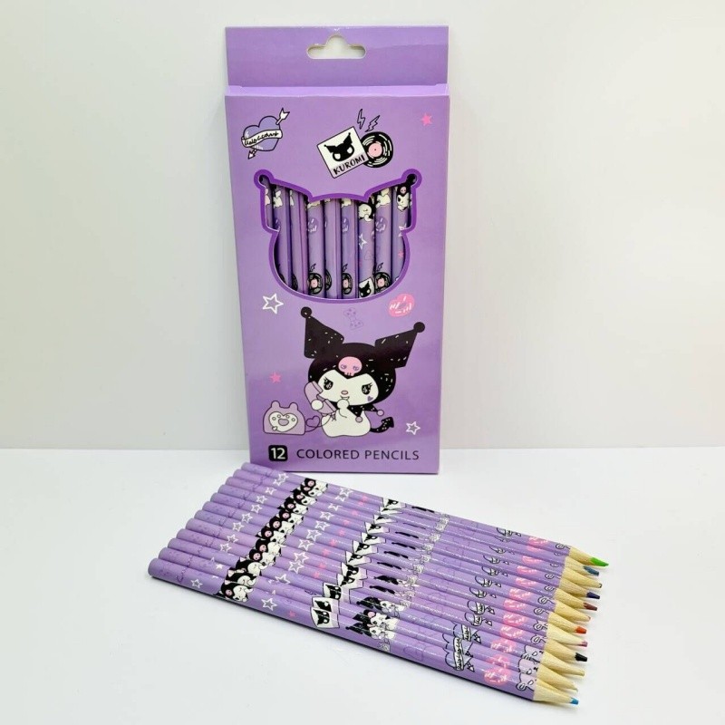 

New Sanrio Mymerody Kuromi Cinnamoroll Pencil Natural Wood Pencil School Office Artist Learning Drawing Pencil
