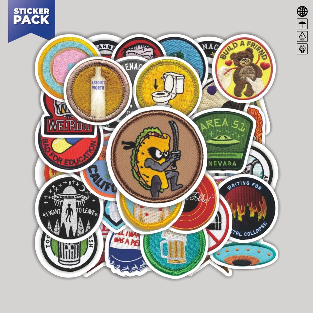 

[100PCS]Stiker Pack Stiker Patch V7 Aesthetic Vinyl Anti Air Dekorasi Sticker Laptop Buku Journal Koper Helm Casing HP Gitar Helm Skateboard
