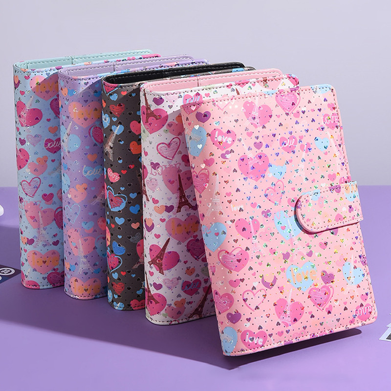 

A6 Colorful Love PU Leather DIY Binder Notebook Only Covers Diary Books Schedule Covers School Stationery