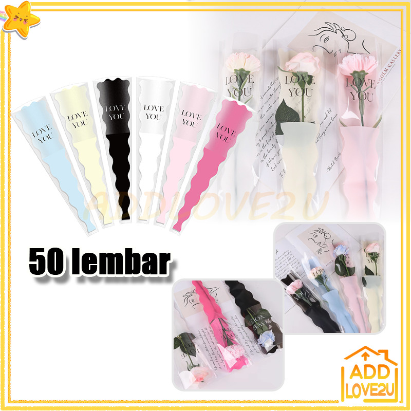 

Plastik Pembungkus Bunga Motif Gelombang Pertangkai/Flower Plastic Bag/Single Stalk Rose Bungkus