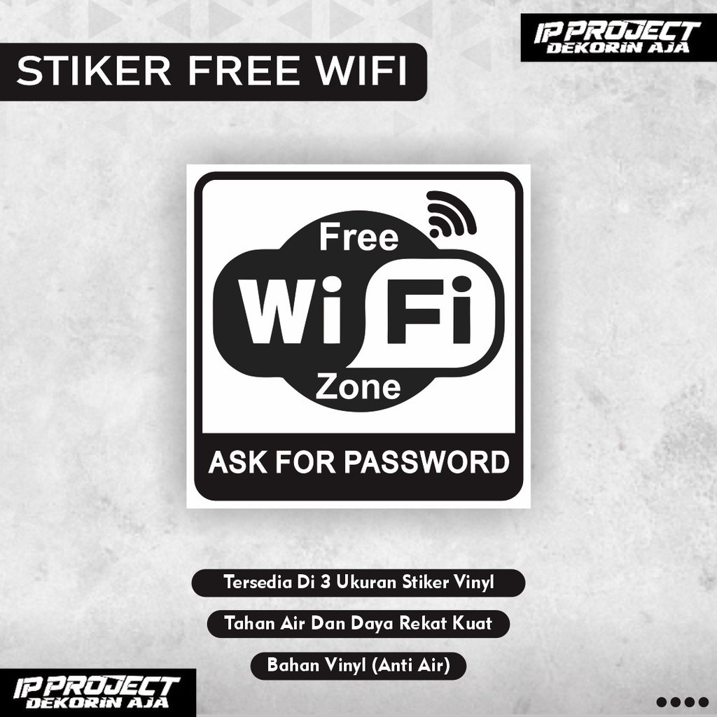 

Sticker Free Wifi / Stiker Wifi Gratis / Sticker Free Wifi Cafe / Sticker Free Wifi Zone / Sticker Hotspot Free Wifi
