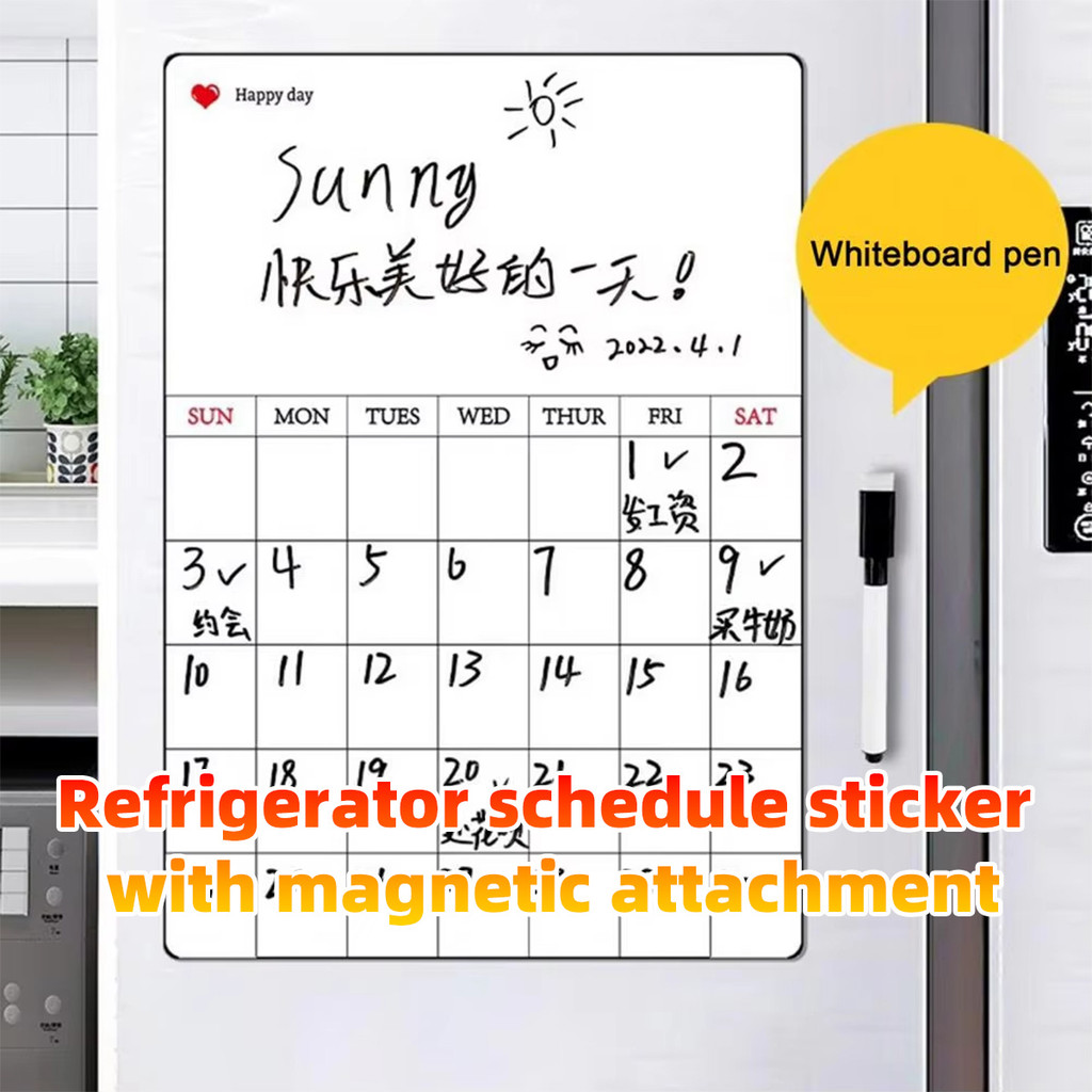 

1set Whiteboard Magnetic Terbuat dari bahan berkualitas tinggi untuk daya tahan Planner Magnetic Polos /Kulkas Schedule Board