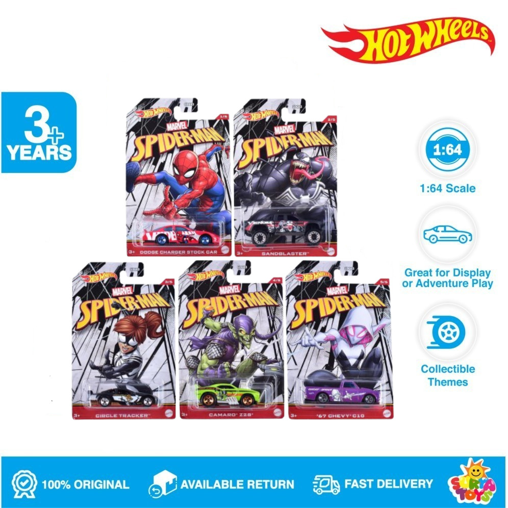 Hot Wheels Marvel Spiderman Character Cars