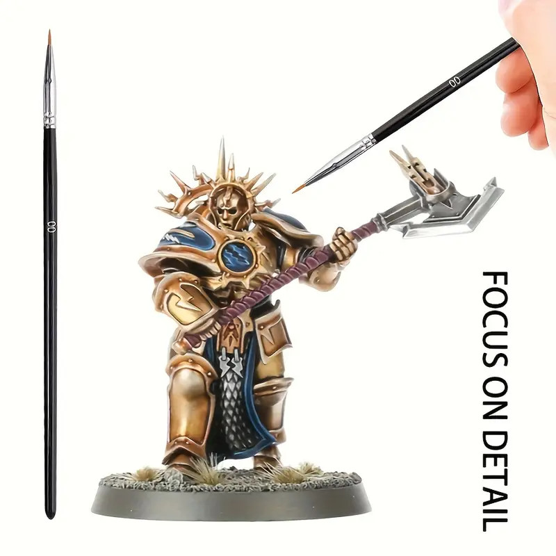 

9pcs Miniature Painting Brush Set for Models, Watercolor, Oil, Acrylic & Nail Art - Versatile Dry Brushes for Detailed Linework