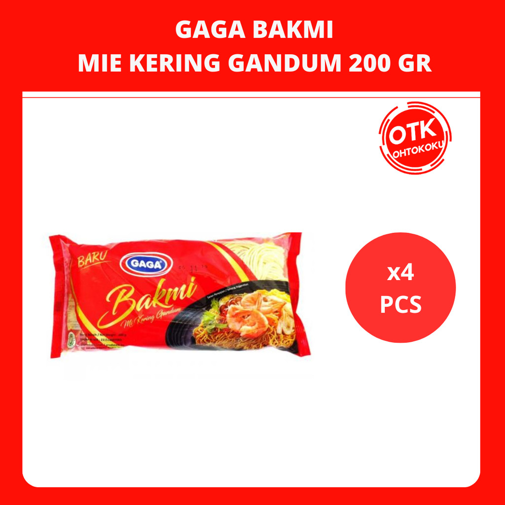 

Gaga A1 Mie Bakmi Merah Mie Kering Gandum Instan 200 gr x 4 pcs