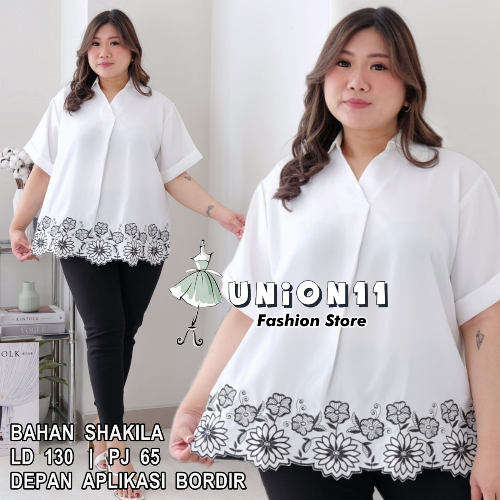[𝗗𝘆𝗻𝗮𝗿𝗮]  KEMEJA JUMBO XXXXL WANITA LD 130 /  ATASAN JUMBO WANITA LD 130 / KEMEJA WANITA JUMBO LD 13