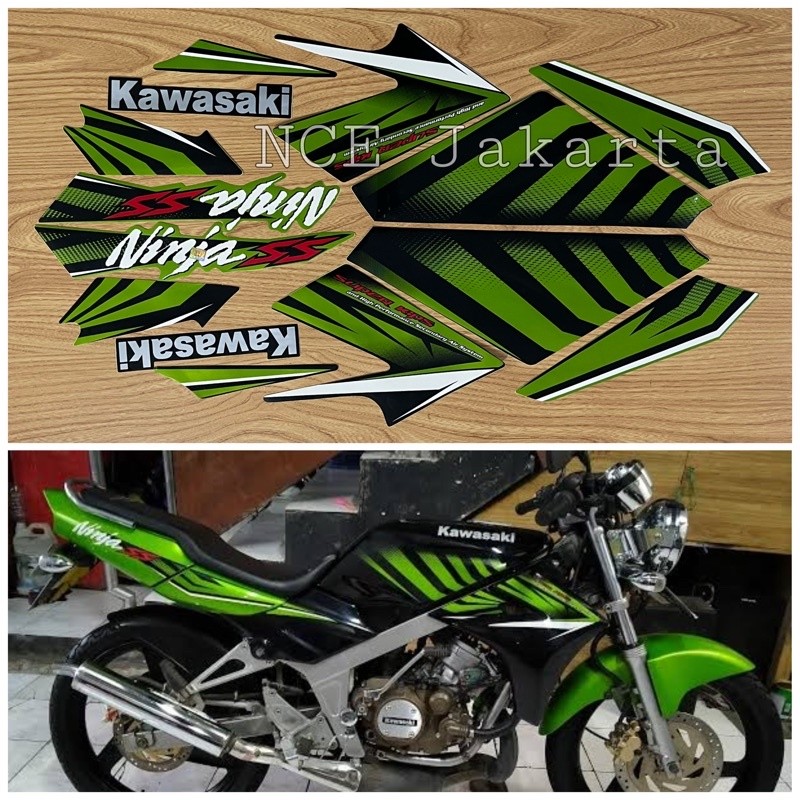 STIKER STRIPING NINJA SS 2014 ZEBRA HIJAU METALIK