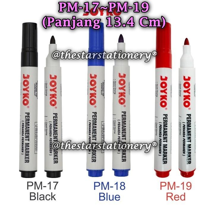 

(1 Biji) GROSIR Permanent Marker JOYKO PM-17 PM-18 PM-19 Joyko Spidol Permanen Round Tip (1 Biji)