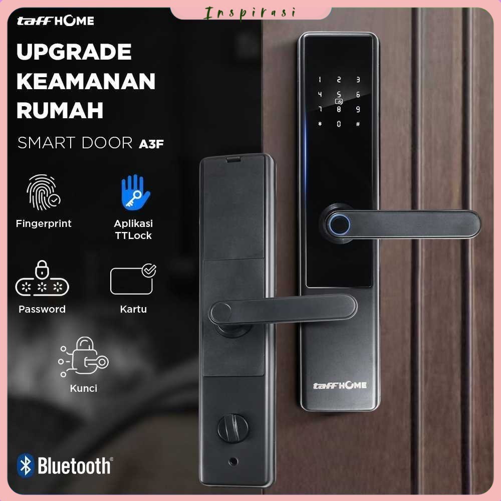 TaffHOME Smart Door Lock Fingerprint Password Bluetooth Card TTLock - A3F