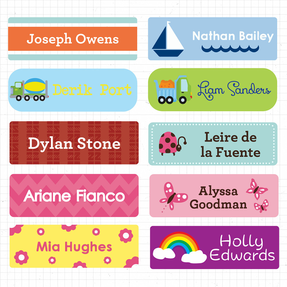 

100pcs Waterproof Name Sticker Custom Label Color Student Supplies Daycare Summer Camp Kids Bag Bib Cup Business