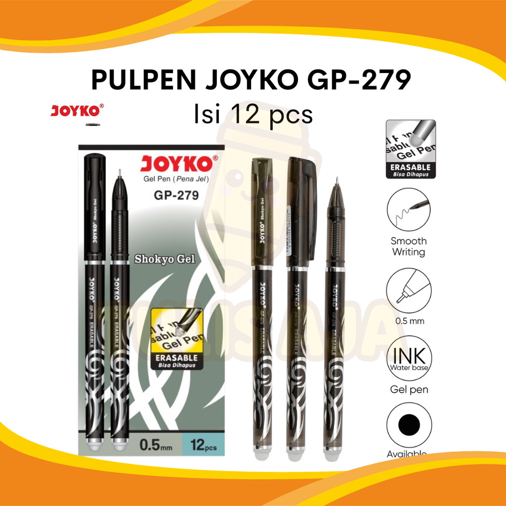 

PULPEN GEL BISA DIHAPUS JOYKO GP-279 ISI 12 PCS SHOKYO GEL (ERASABLE PEN)