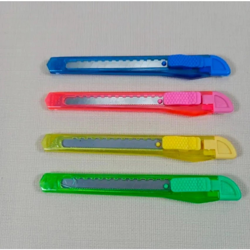 

Cutter renteng transparan kecil dan besar /12pcs cutter/alat potong/silet tajam