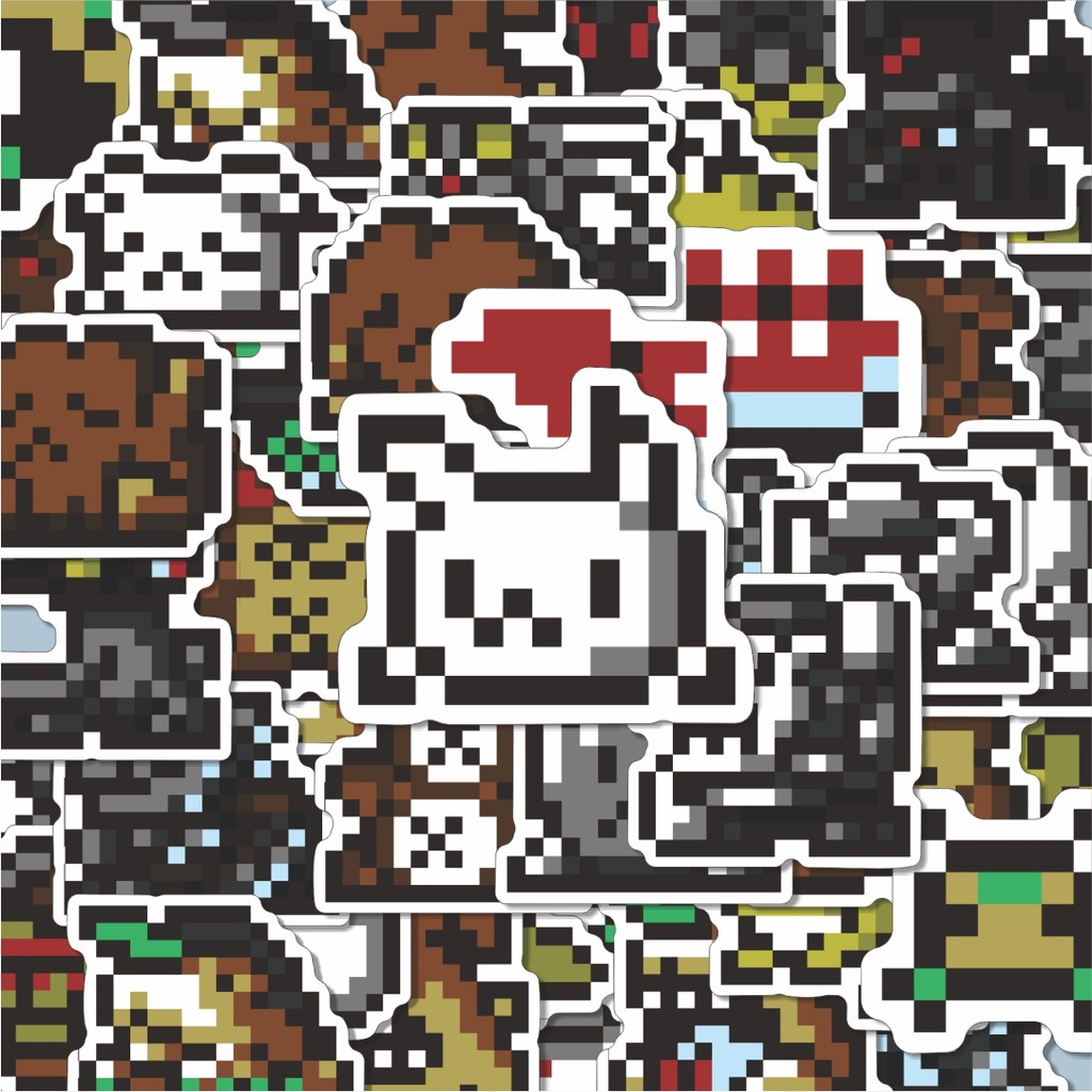 

100PCS Lucu Stiker Pixel Digimon V44 Stiker Aesthetic Stiker Anti Air Stikers Berperekat Waterproof sticker decal buat Motor Helm Buku Journal Koper Casing HP Laptop Botol Minum Hadiah anak