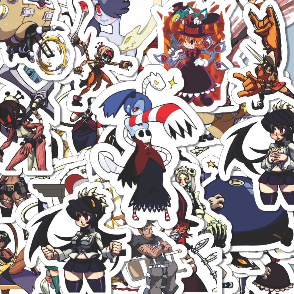 

100PCS Lucu Stiker Game Series Skullgirls Karakter Mix 2 Stiker Aesthetic Stiker Anti Air Stikers Berperekat Waterproof sticker decal buat Motor Helm Buku Journal Koper Casing HP Laptop Botol Minum Hadiah anak