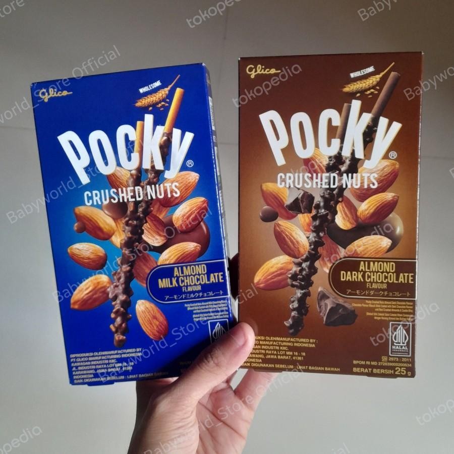 

Glico Pocky Crushed Nuts PREMIUM Stik Biscuit Rasa Almond Milk Chocolate / Dark Chocolate 25gr