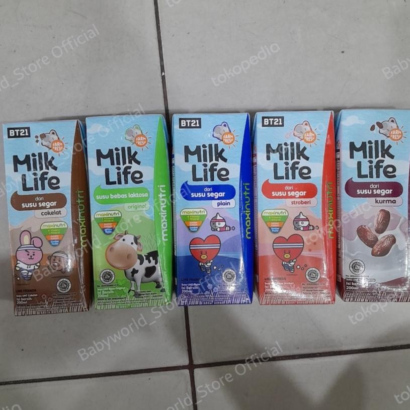 

Milk Life Susu UHT 200ml Rasa Original Bebas laktosa / Coklat / Plain / Stroberi