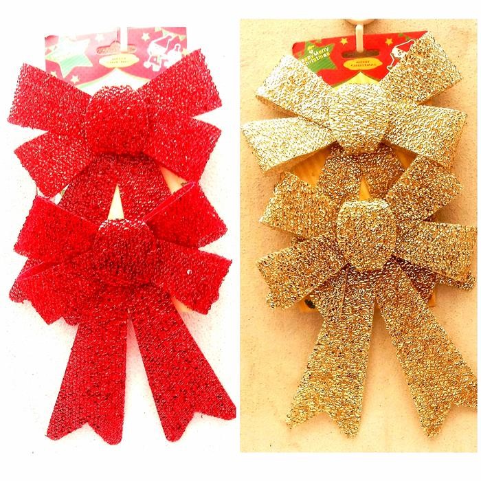 

PROMO!Pita Natal Metalik Besar Isi 2 Besar Dekor Natal Murah Pita Merah - L isi 2 -RANDOMREADY