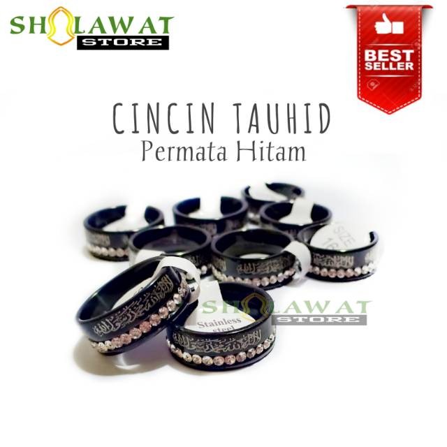 Cincin Tauhid Permata Hitam Emas Cincin Majelis