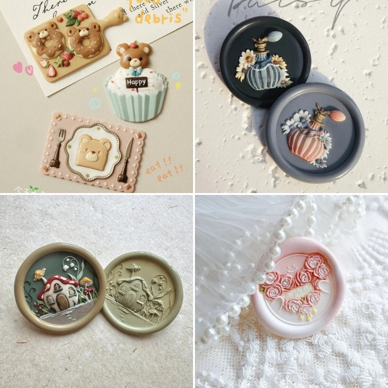 

Lacquer Seal Seal Head Animal Multi-Layer Fine Carved Special Relief Copper Head Invitation Envelope Seal Handmade Diy Stamp Toy