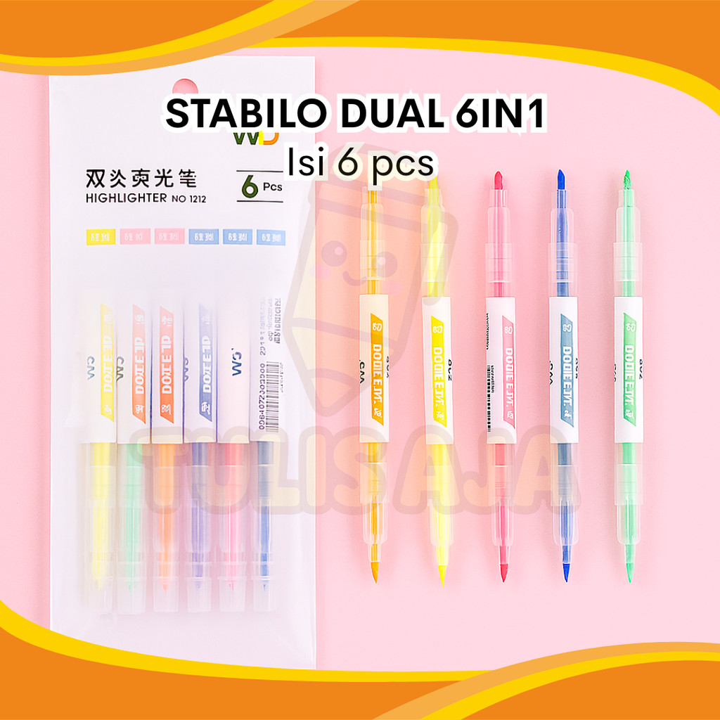 

STABILO SET ISI 6 WARNA | STABILO 2 KEPALA HARGA PER SET ISI 6 PCS