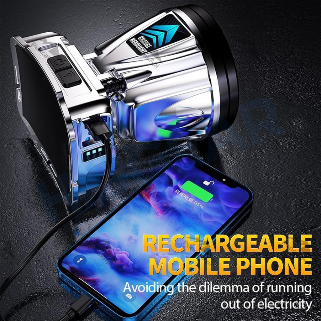 【COD】Senter Kepala/Menyinari 100.000 Meter/Senter Kepala 500 WATT/Anti Air WaterproofZoom Diterangi