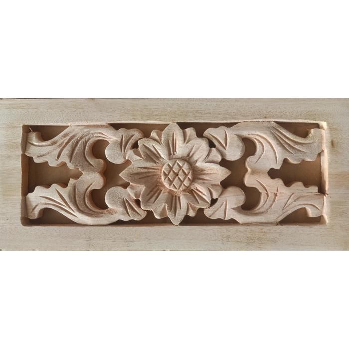 29 x 8cm kayu jati kepingan ukir loster ventilasi lubang angin kayu mahoni motif matahari - IRK