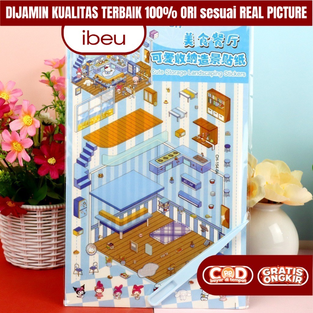 

IBEU Mainan Puzzle Sticker Rumah Rumahan Cinnamoroll DIY 3D Edukasi Anak Perempuan KKV 7 5 4 3 Tahun