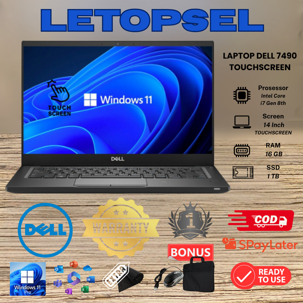 Laptop Dell Latitude 7490 Core i7 Gen 8 Ram 32GB / 512GB SSD + TAS & MOUSE