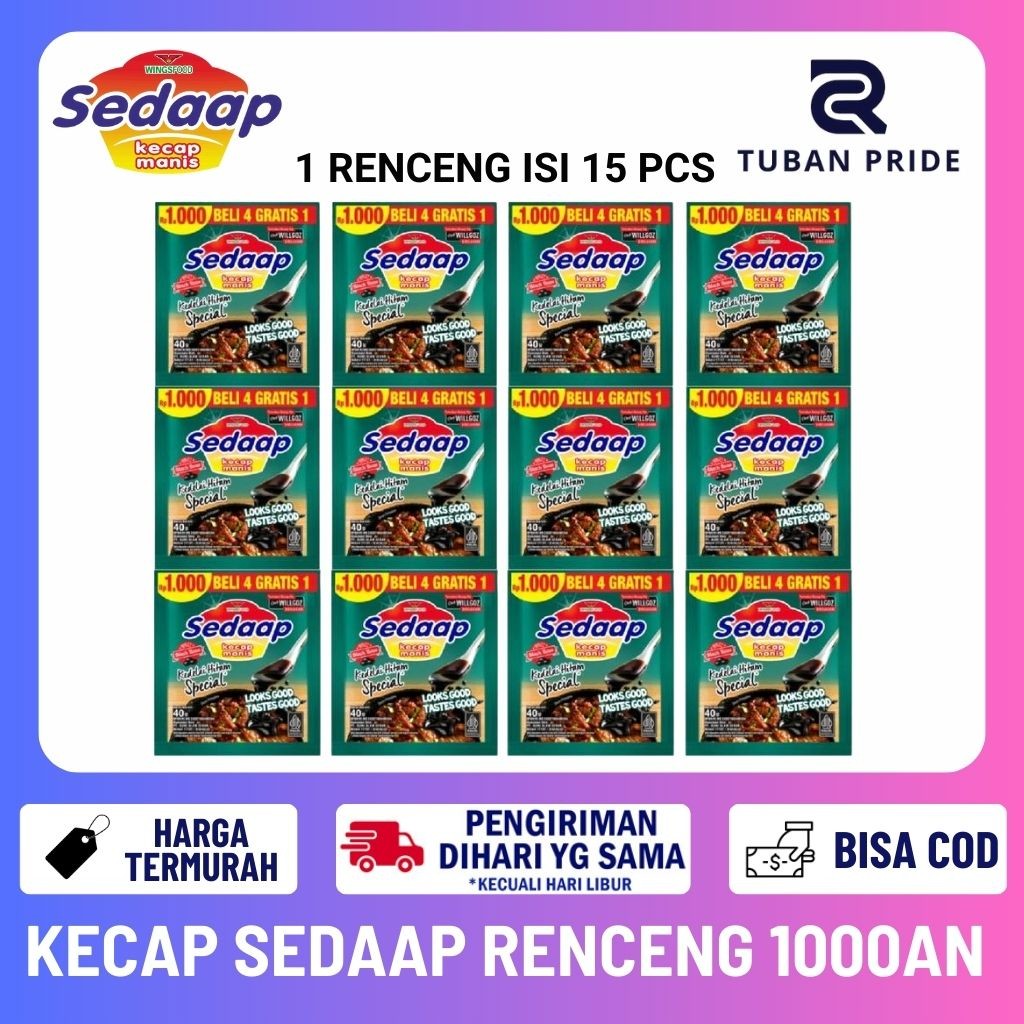 

Tubanpride 1 Renceng 15 Pcs Kecap Sedaap Sedap Renceng 1000an Isi 15 PCS Kecap Hitam Special Wingsfood