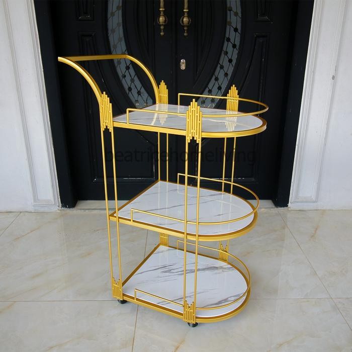 Rak Serbaguna Troli Evelyn | Rak Susun Mewah Rak Mulfungsi| Rak Troli Susun Serbaguna Rak Dapur - Ma